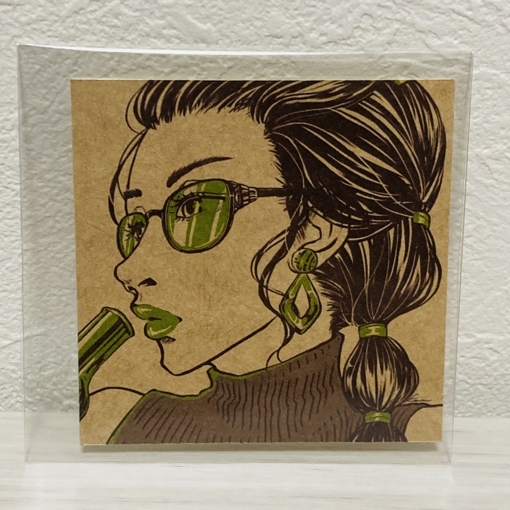 シール「beer」（クラフト紙）