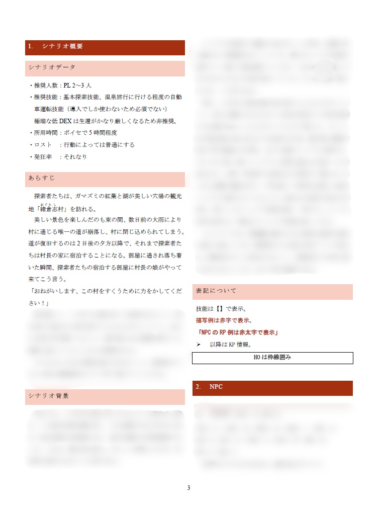【CoCシナリオ(第6版)】神つ実のなる村