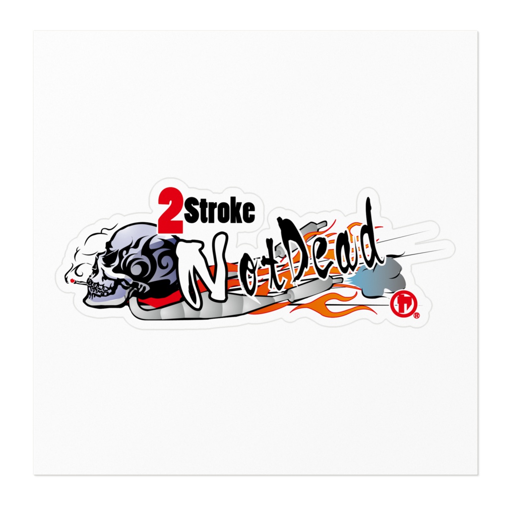 「2Storoke Not Dead」ステッカー(左向き)