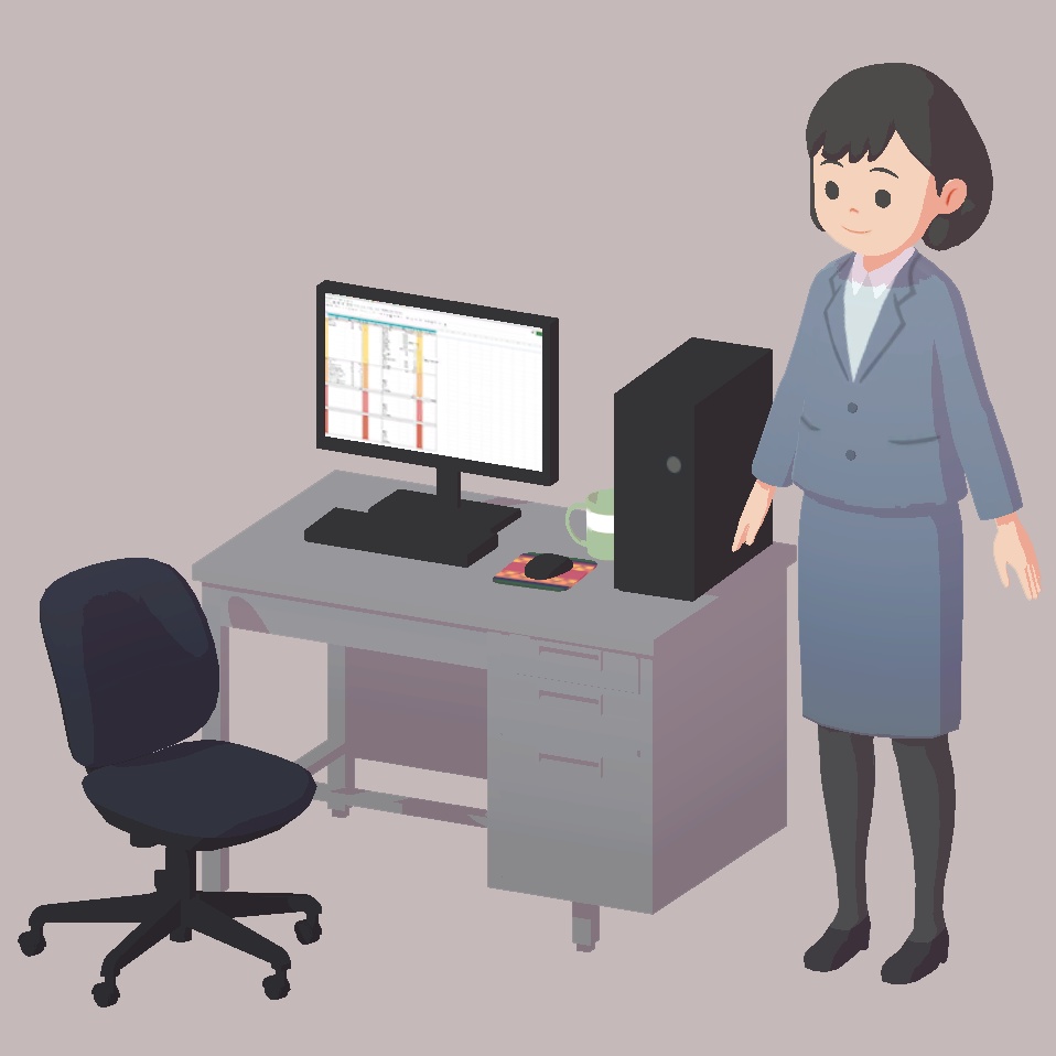 ウエコ作成3Dモデル【事務員】