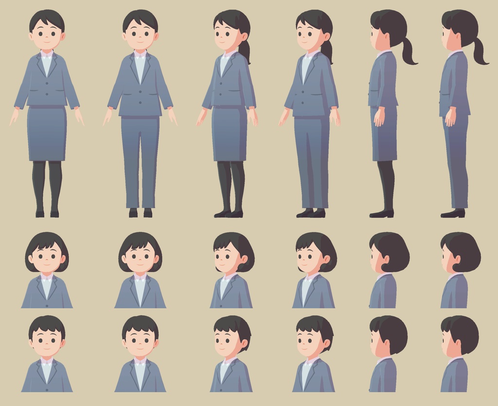 ウエコ作成3Dモデル【事務員】