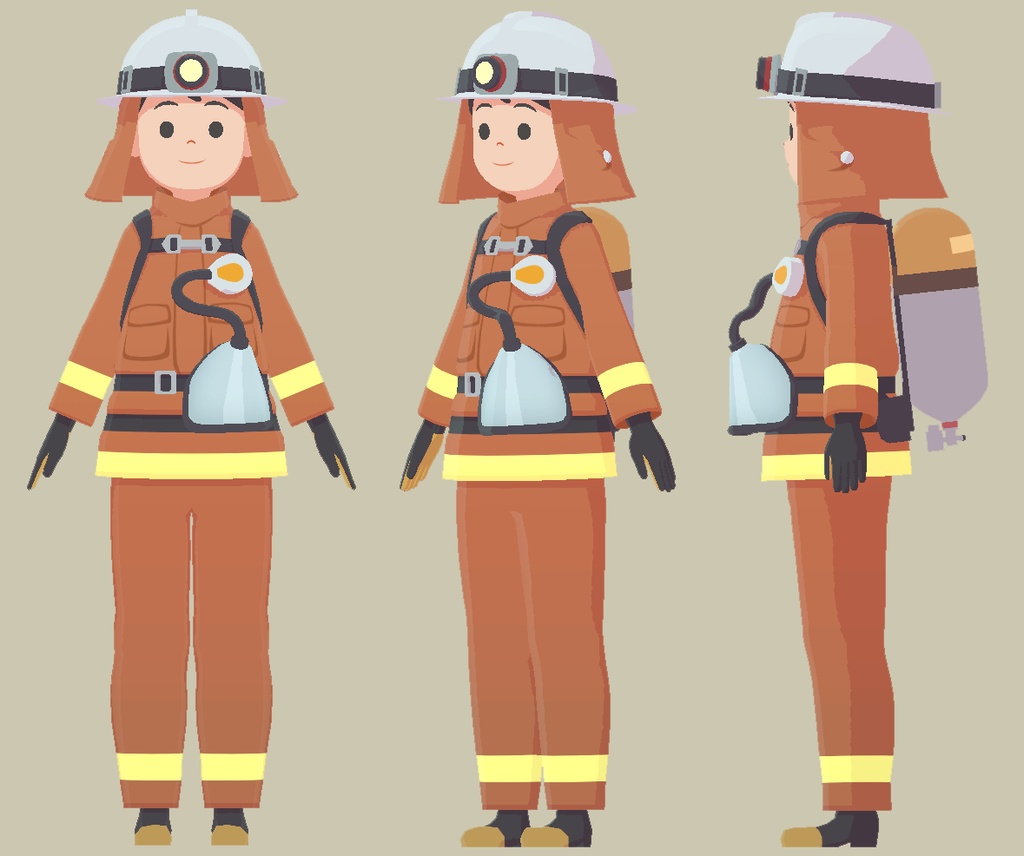 ウエコ作成3Dモデル【消防士】
