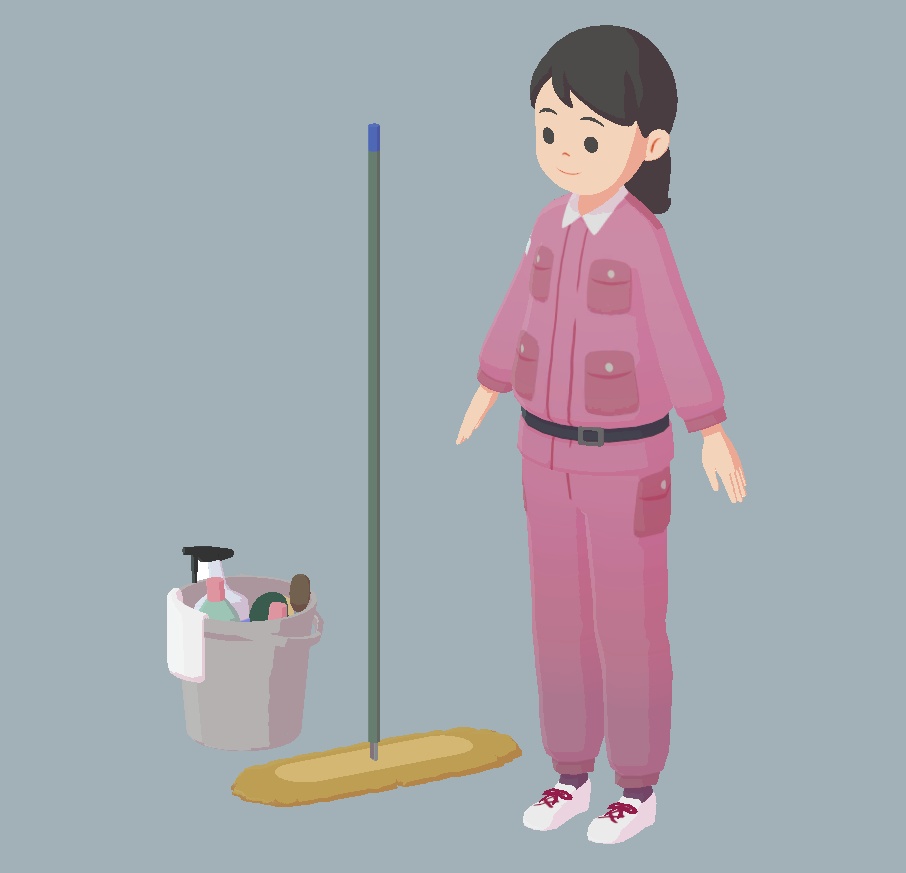 ウエコ作成3Dモデル【清掃員】