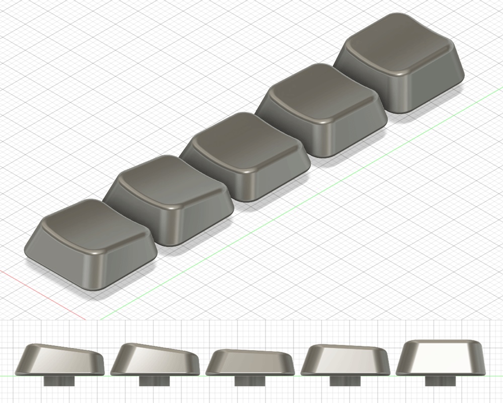 Cherry プロファイル風 狭ピッチキーキャップ STL データ