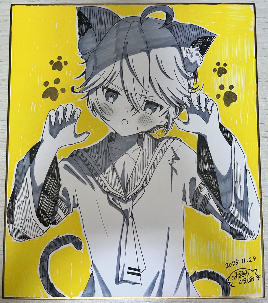 鏡音レン　色紙　猫耳バージョン