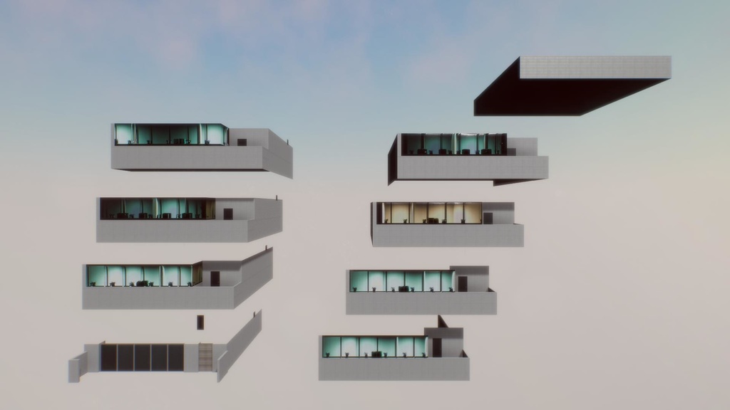 【無料Free】日本のビルセット01ユニティ用3Dモデル