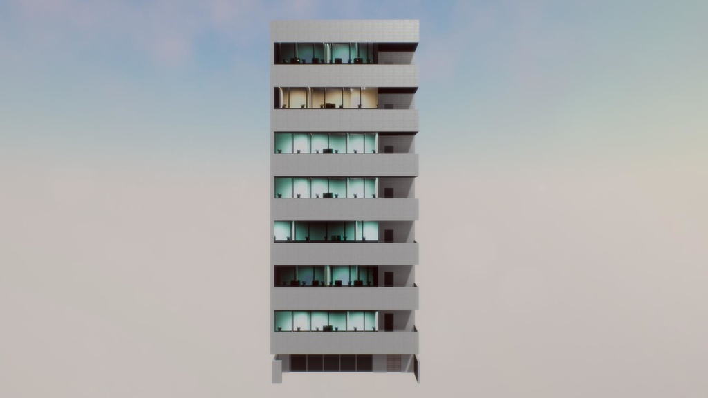 【無料Free】日本のビルセット01ユニティ用3Dモデル