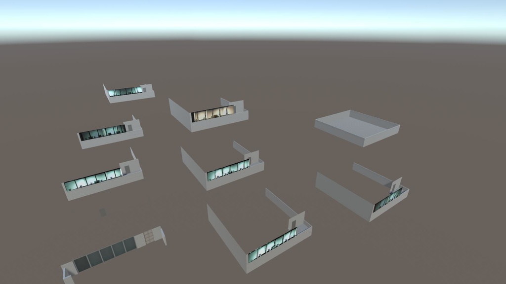 【無料Free】日本のビルセット01ユニティ用3Dモデル v2