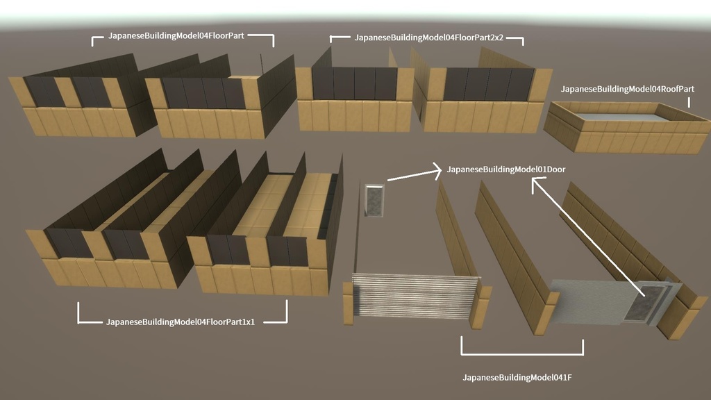 【無料Free】日本のビルセット02ユニティ用3Dモデル v2