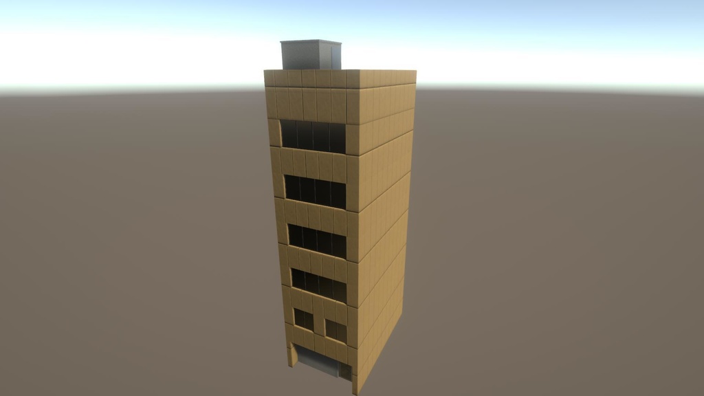 【無料Free】日本のビルセット02ユニティ用3Dモデル v2