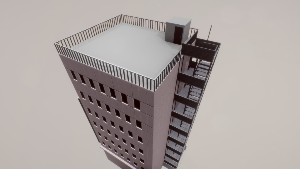 【無料Free】日本のビルセット02ユニティ用3Dモデル