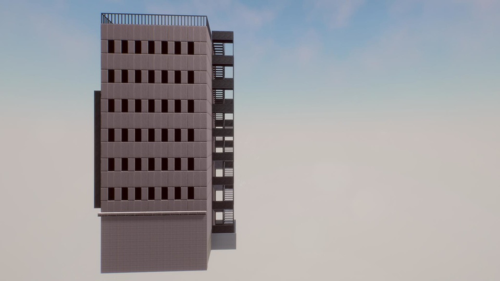 【無料Free】日本のビルセット02ユニティ用3Dモデル