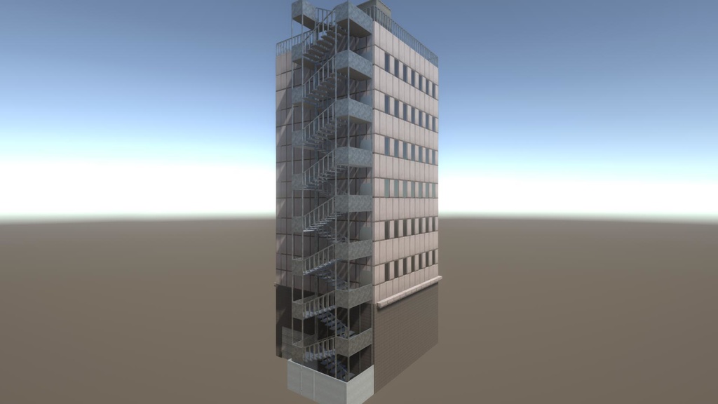 【無料Free】日本のビルセット02ユニティ用3Dモデル v2