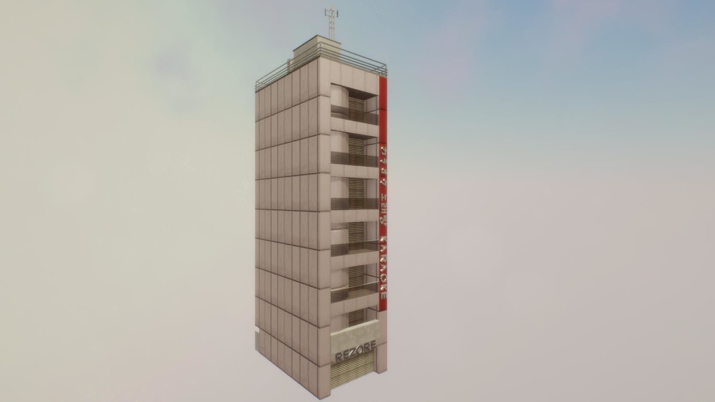 日本のビルセット03ユニティ用3Dモデル