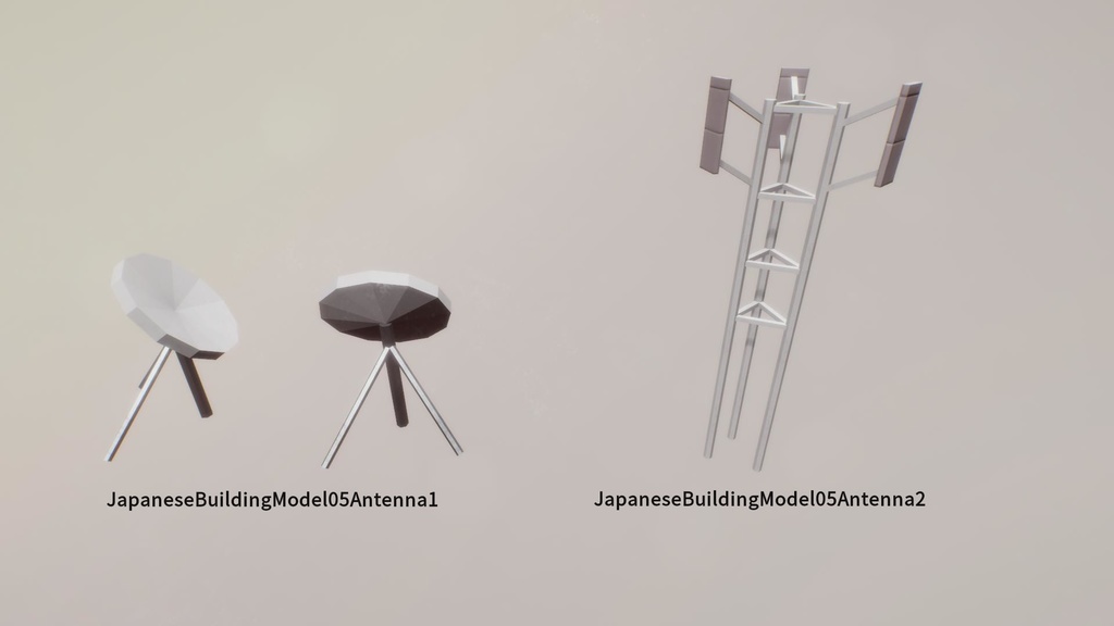 日本のビルセット03ユニティ用3Dモデル