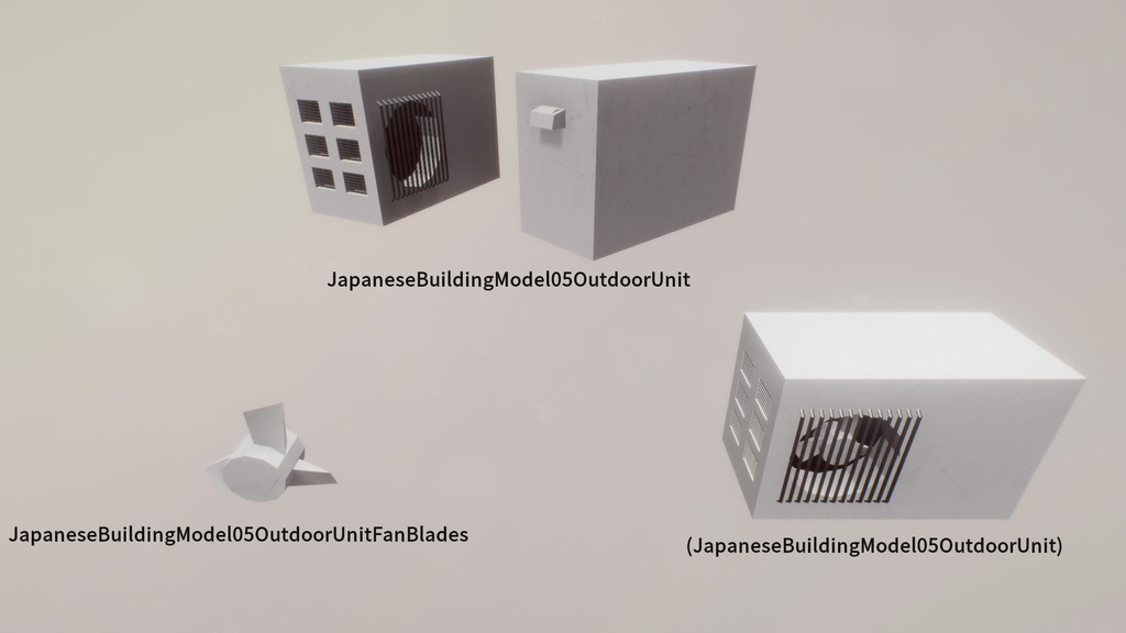 日本のビルセット03ユニティ用3Dモデル