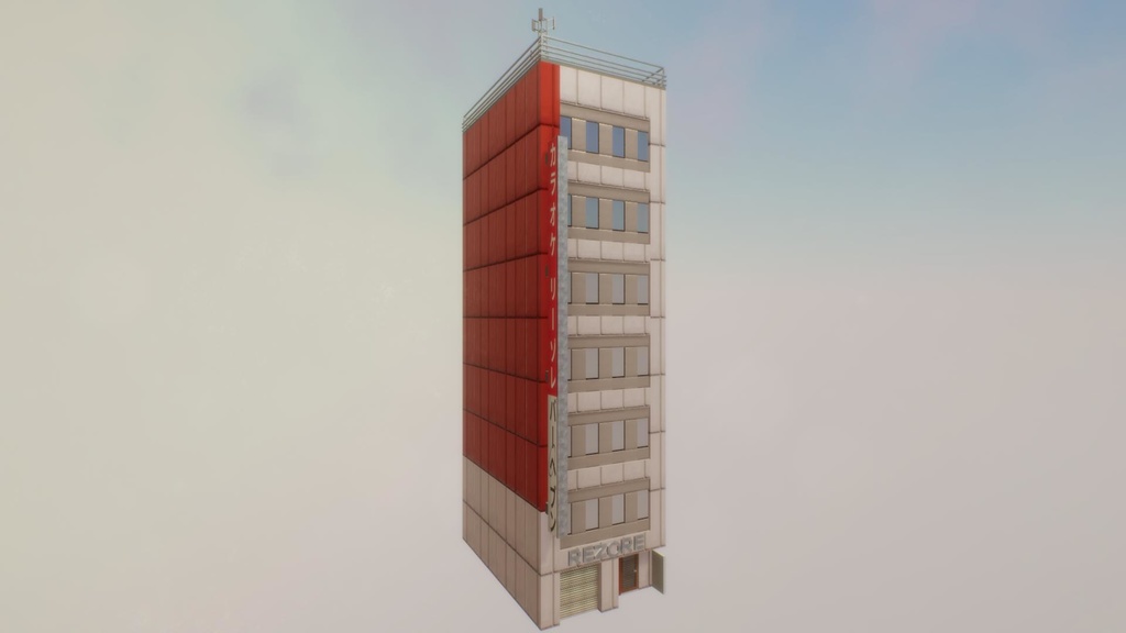 日本のビルセット03ユニティ用3Dモデル