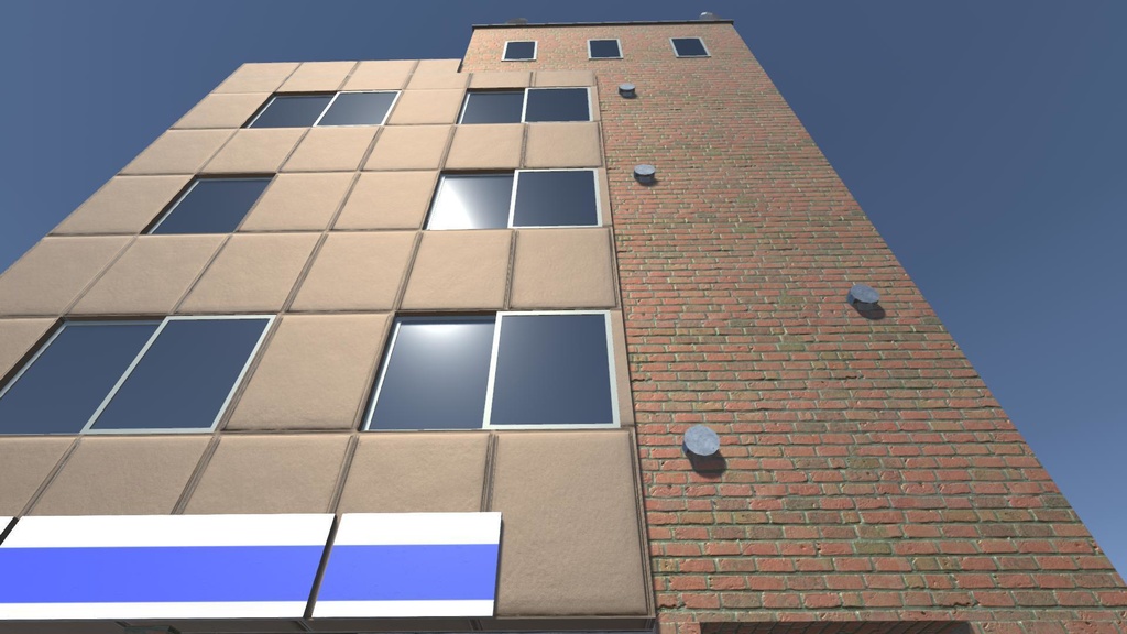 【無料Free】日本のビルセット04ユニティ用3Dモデル