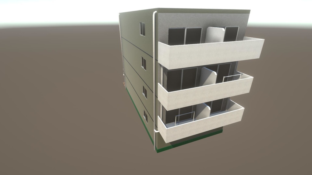 【無料Free】日本のビルセット08:マンション ユニティ用3Dモデル