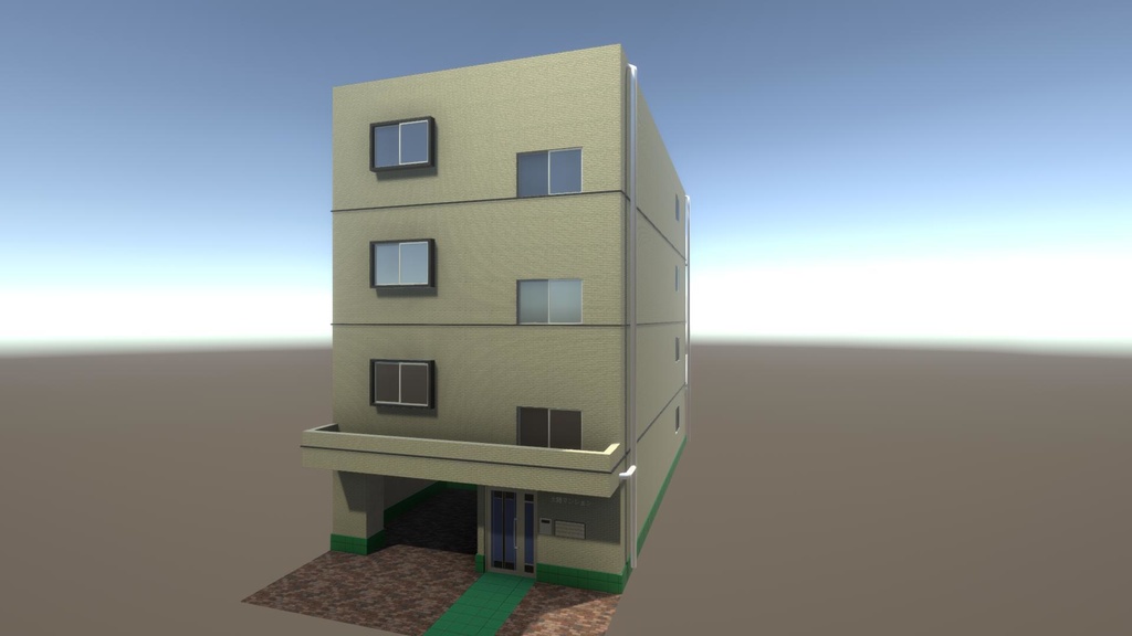 【無料Free】日本のビルセット08:マンション ユニティ用3Dモデル