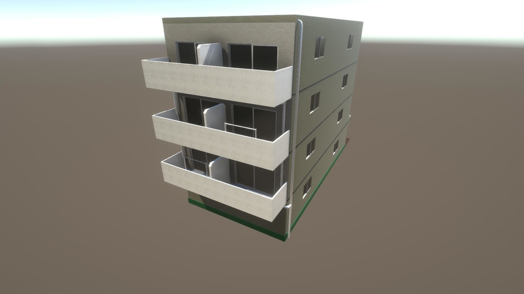 【無料Free】日本のビルセット08:マンション ユニティ用3Dモデル