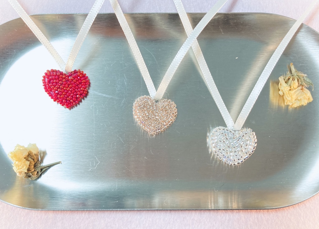 ぬい用ハートネックレス クリスタル