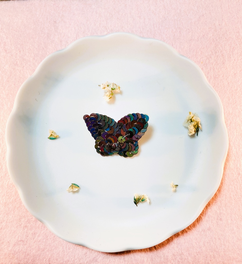 ぬい用パピヨンブローチ black