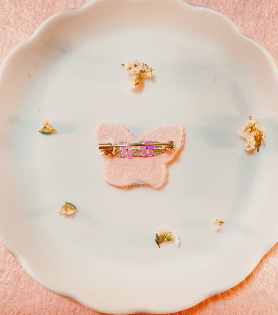 ぬい用パピヨンブローチ pink