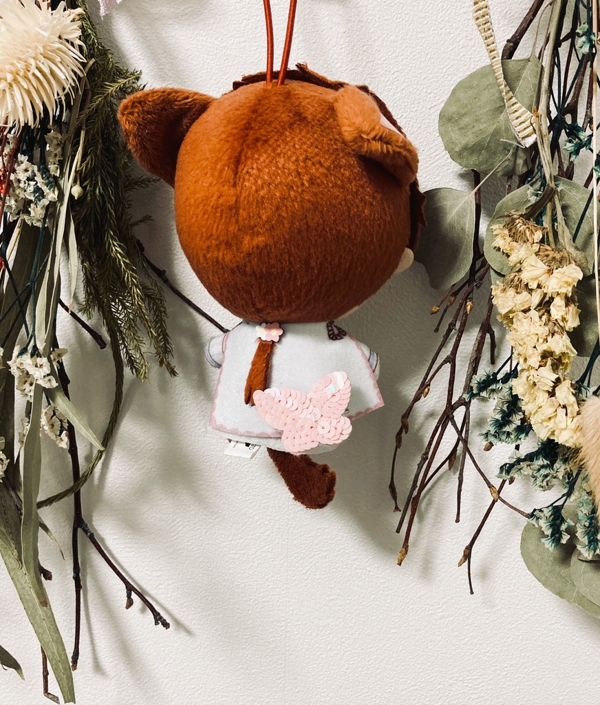 ぬい用パピヨンブローチ クリアピンク