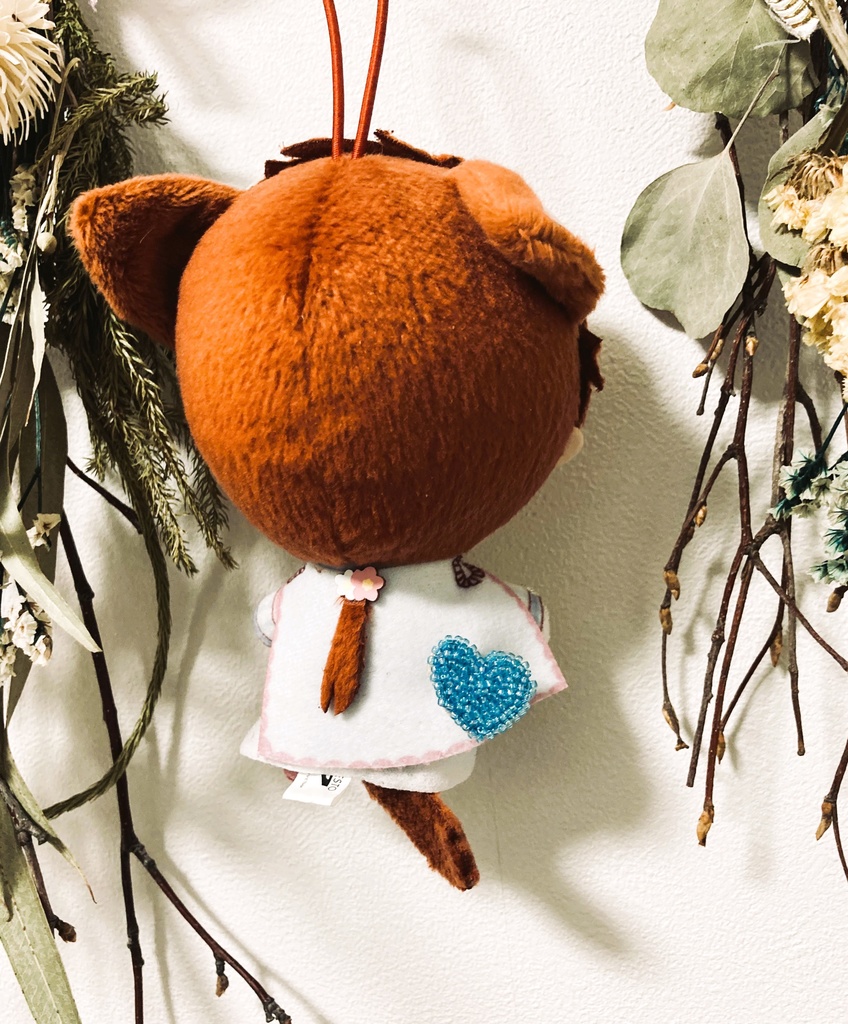 ぬい用ハートブローチ white