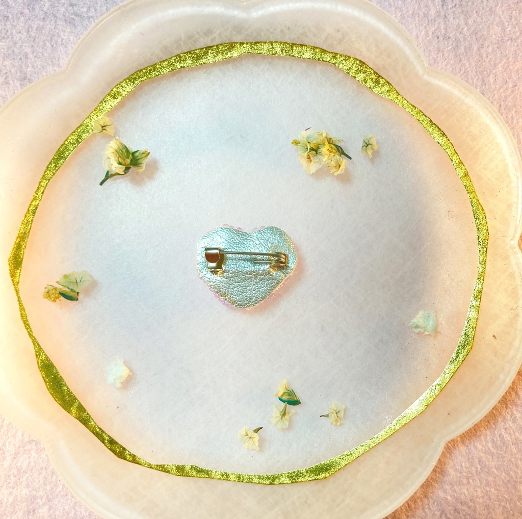 ぬい用ハートブローチ purple