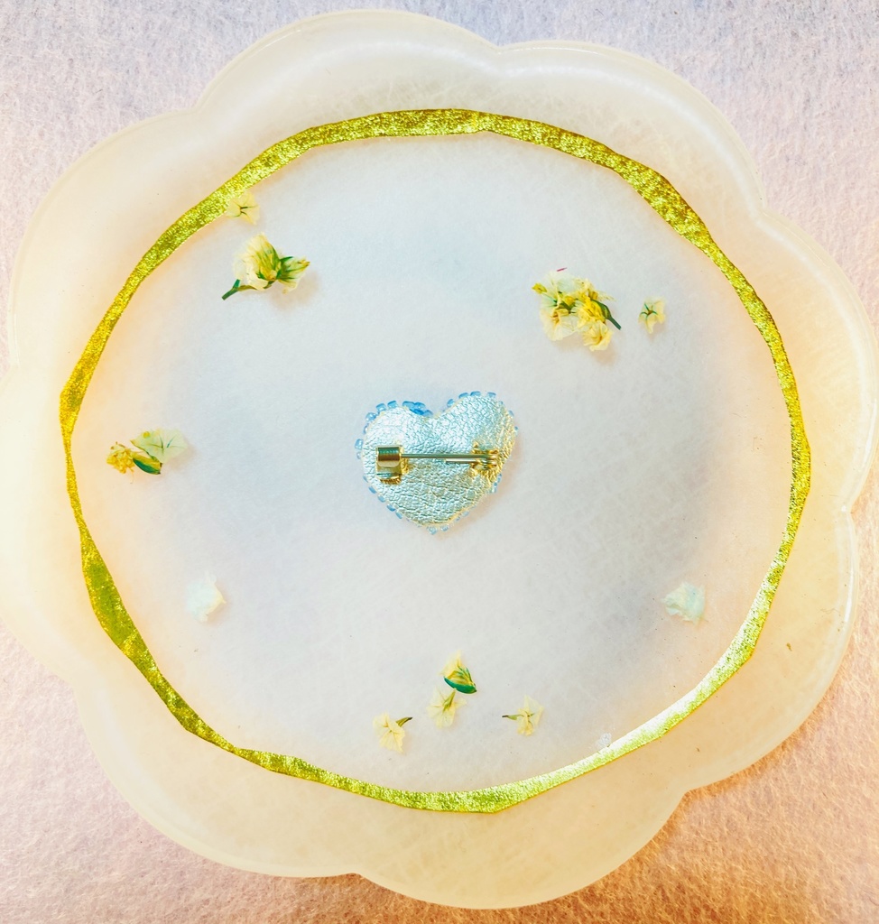 ぬい用ハートブローチ dark light blue