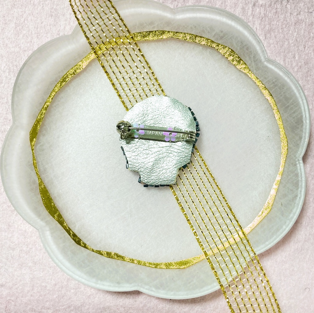 ぬい用ドクロブローチ dark black