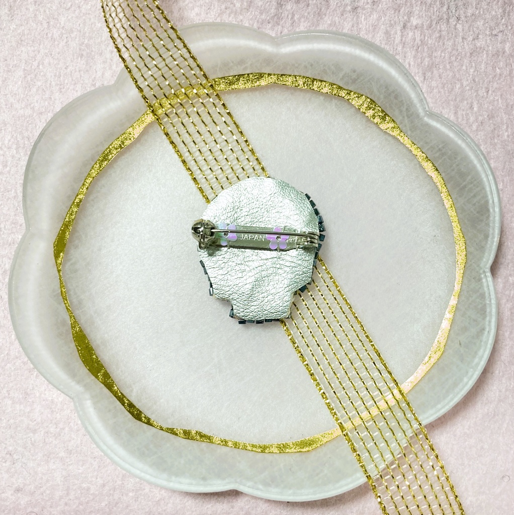 ぬい用ドクロブローチ dark black S