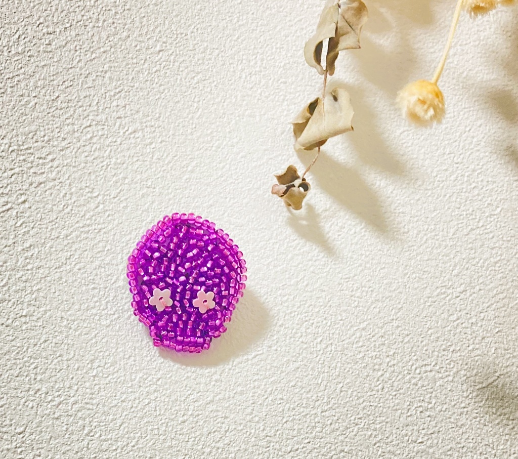 ぬい用ドクロブローチ purple