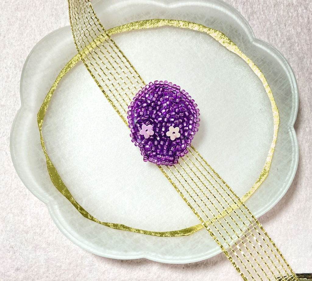 ぬい用ドクロブローチ purple