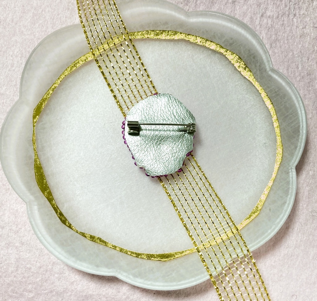 ぬい用ドクロブローチ purple