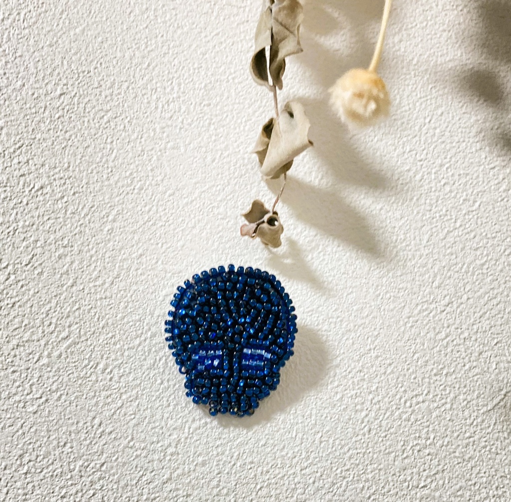 ぬい用ドクロブローチ dark blue