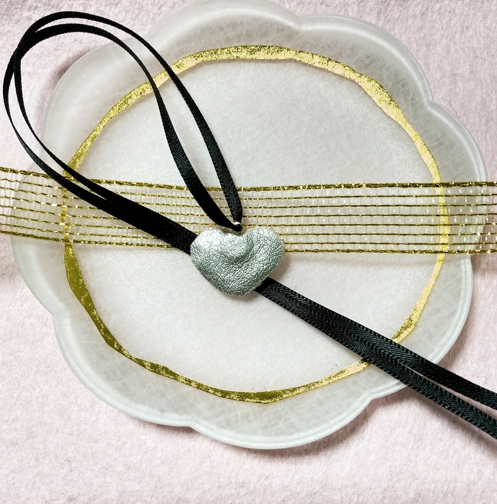 ぬい用ハートネックレス コーラルピンク