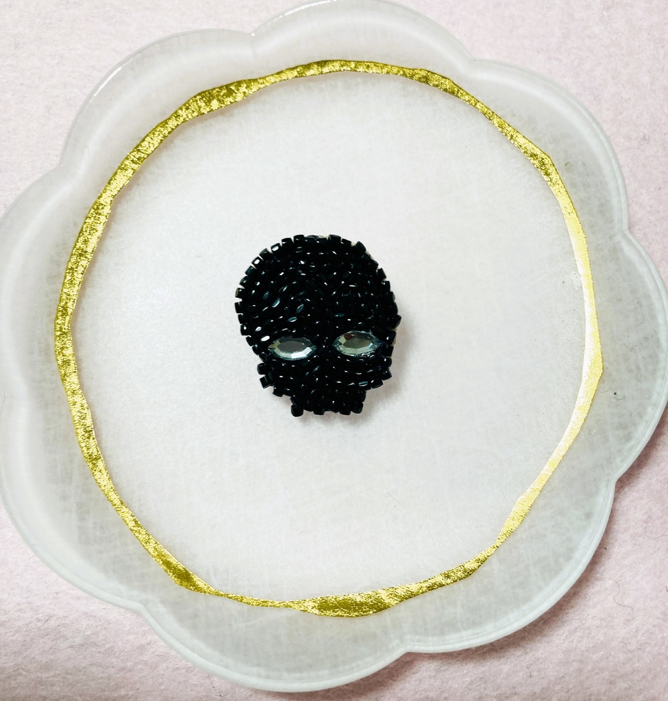 ぬい用ドクロブローチ black