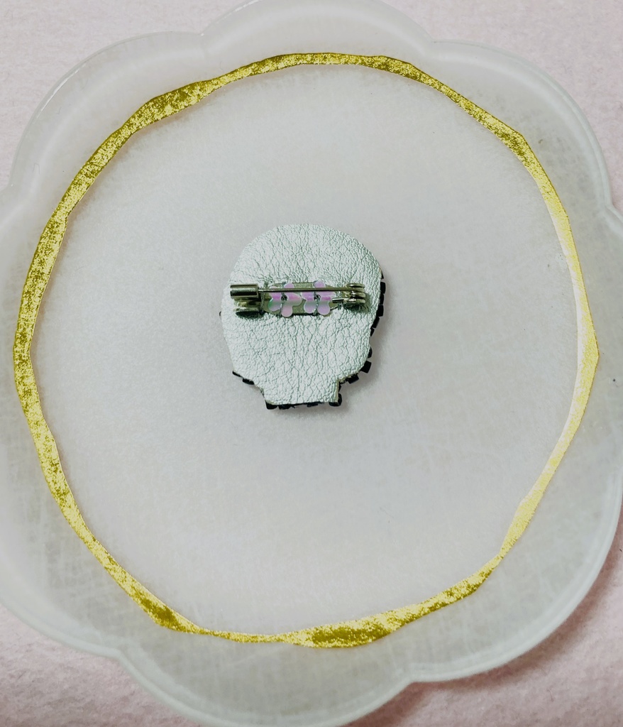 ぬい用ドクロブローチ black