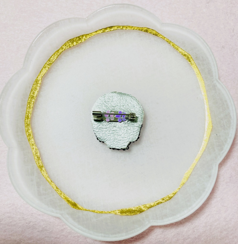 ぬい用ドクロブローチ black 2