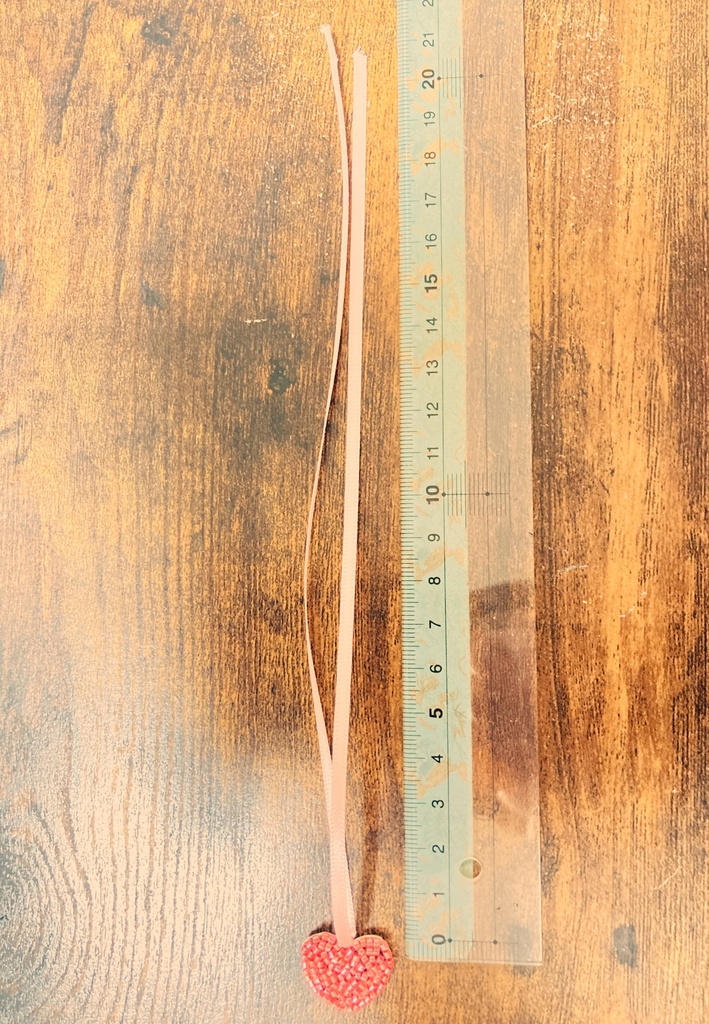 ぬい用ハートネックレス ピンク×黒