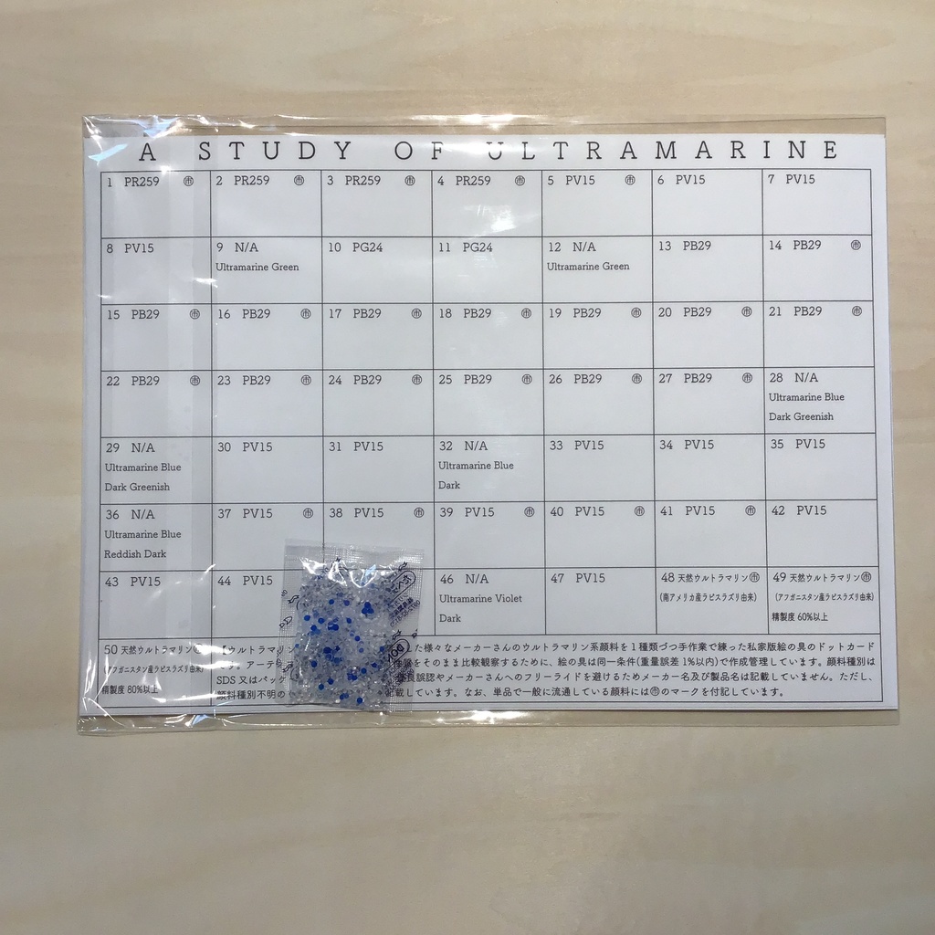 ハンドメイド絵の具 私家版絵の具シリーズ(カバンシ石、A STUDY OF ULTRAMARINE )