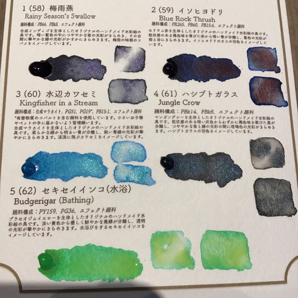 ハンドメイド絵の具 鳥シリーズ