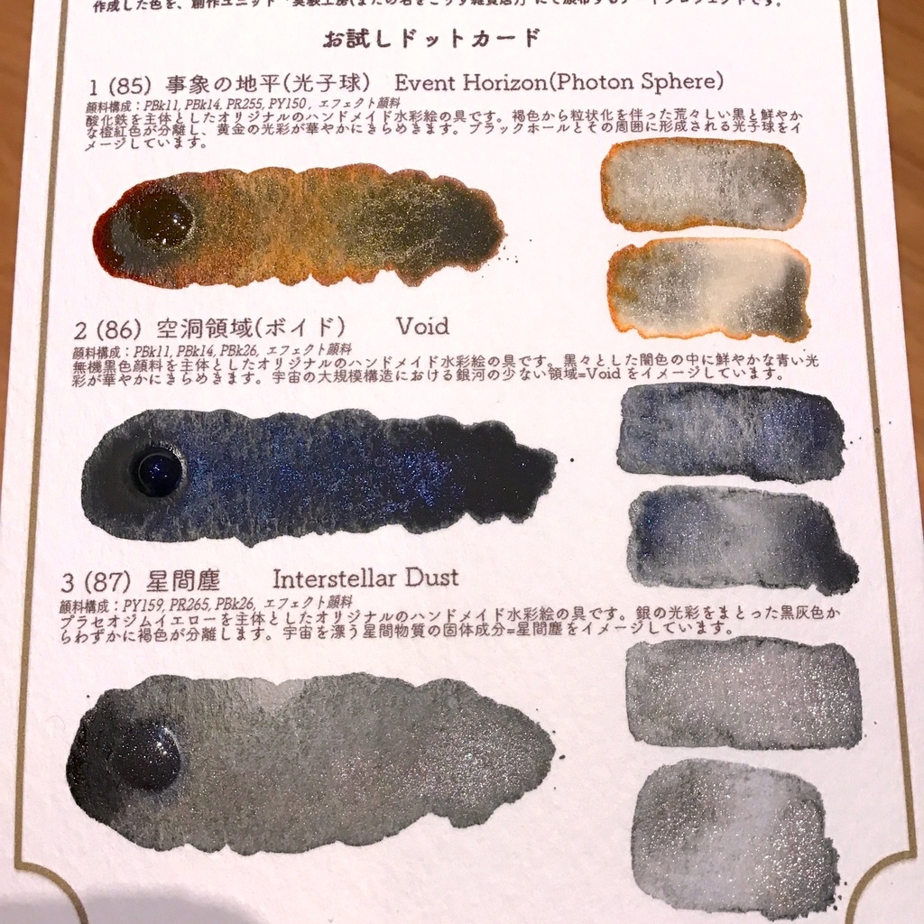 ハンドメイド絵の具 天文講話I シリーズ