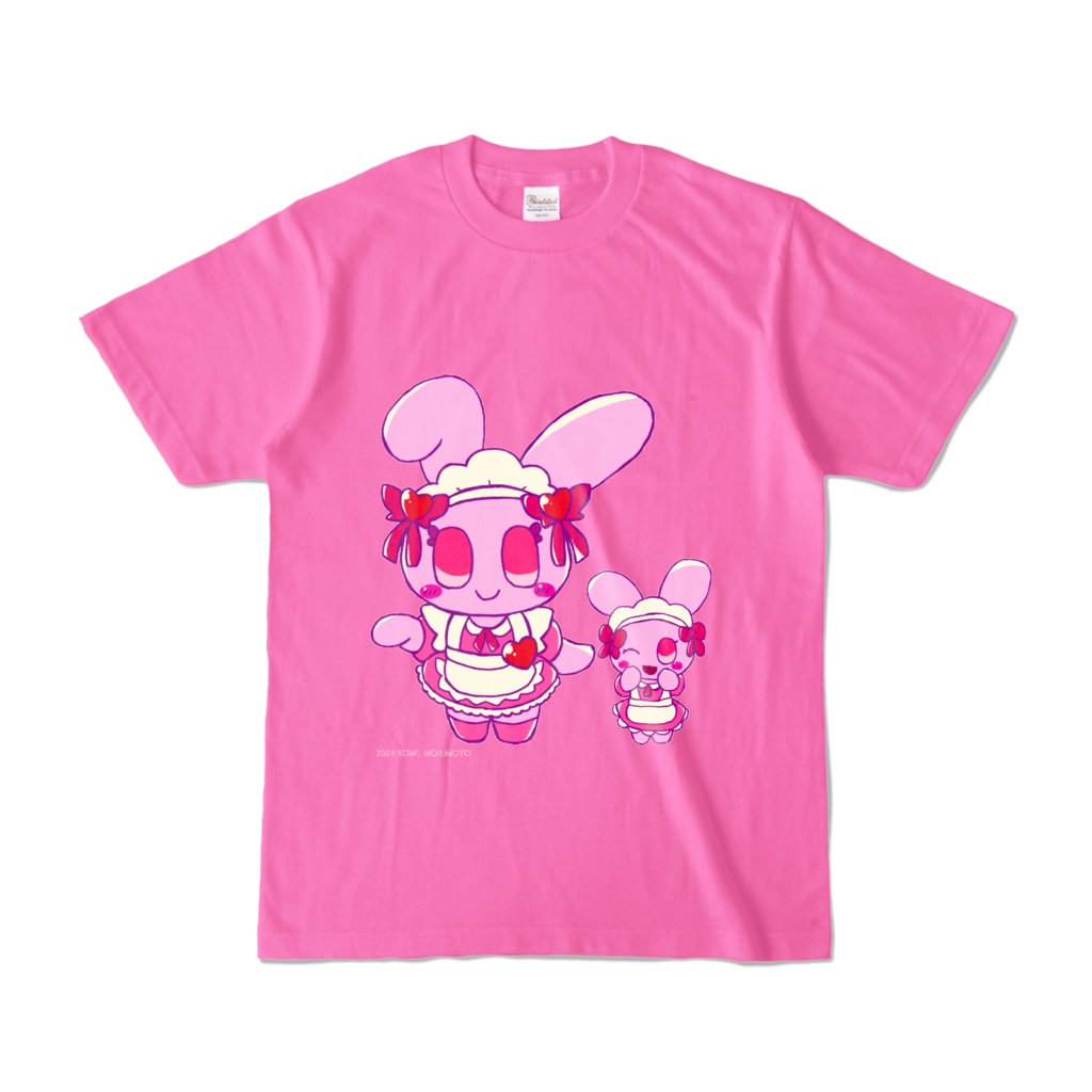 ピンクメイドウサギさんTシャツ