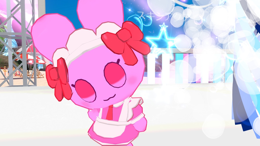 【無料】ピンクメイドウサギちゃん