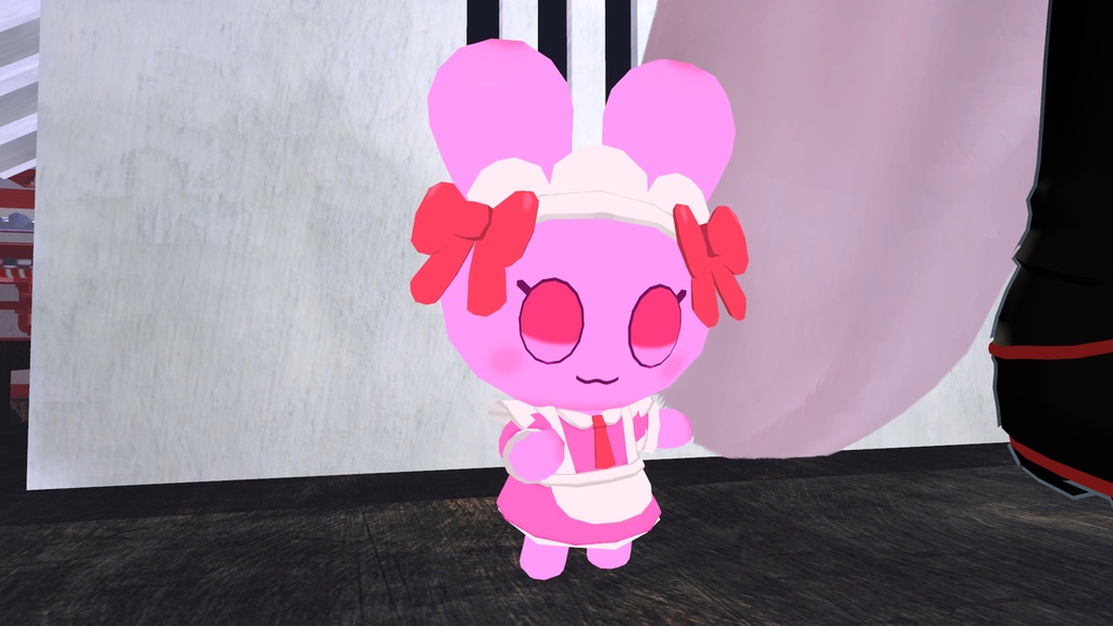 【無料】ピンクメイドウサギちゃん