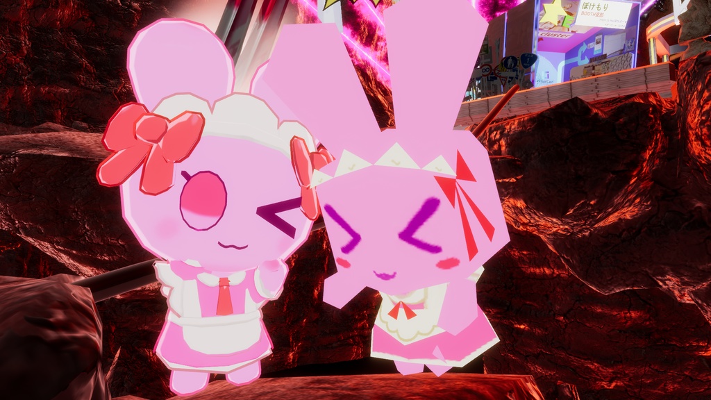 【無料】ピンクメイドウサギちゃん